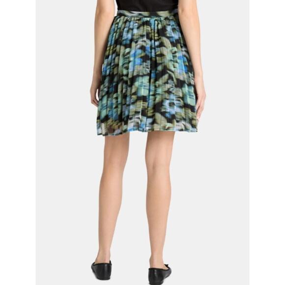 Time and Tru Women's Sunburst Pleated Mini Skirt Airy Chiffon Boho Size L Multi - Picture 3 of 8